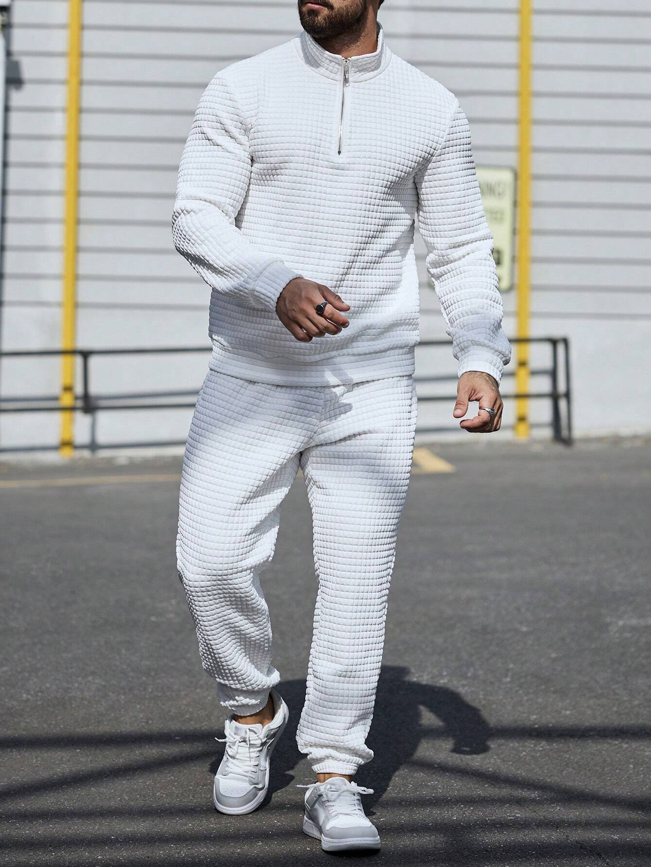 Pantalon Blanco Suelto Hombre Conjunto Deportivo Conjunto De Playa