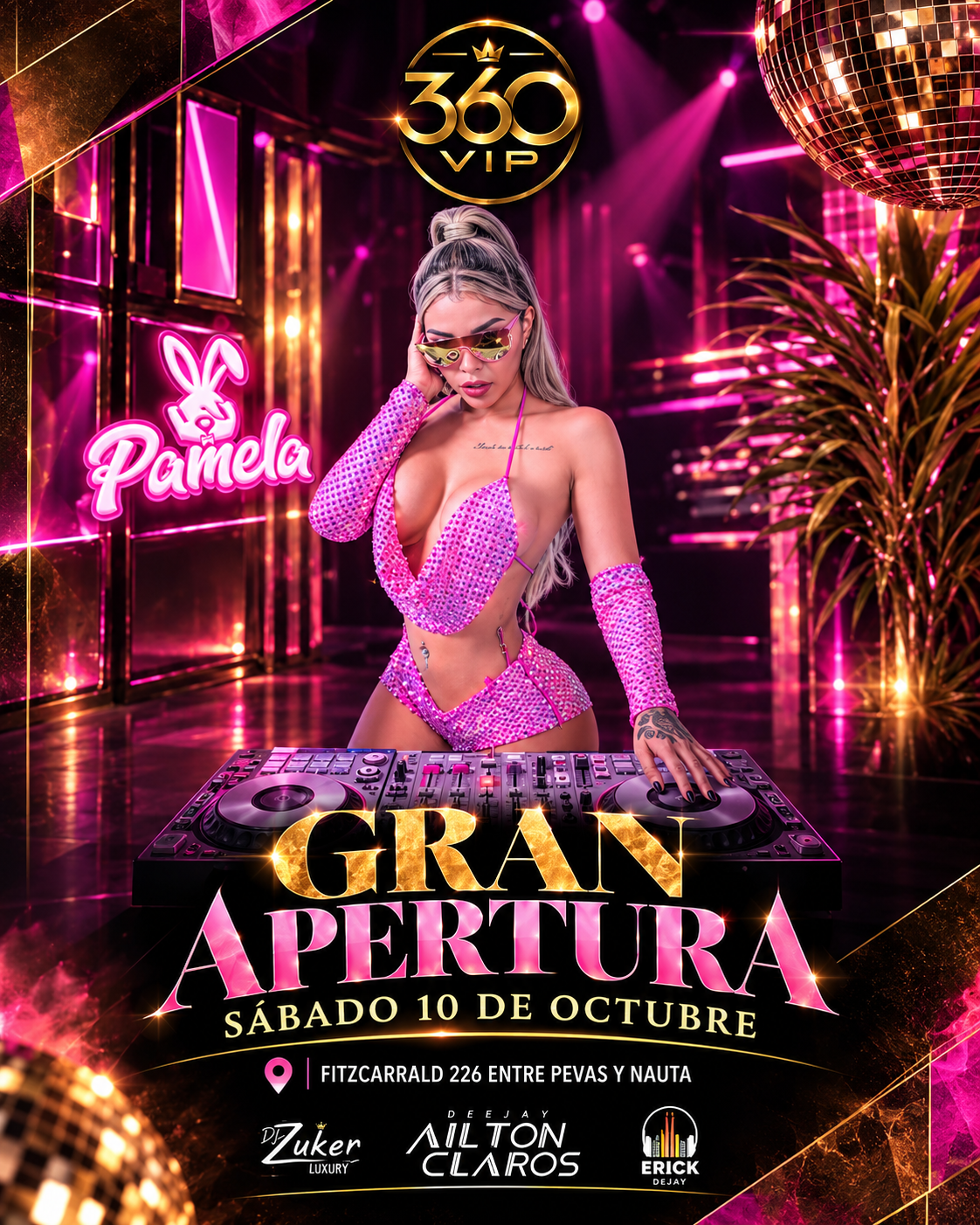 Gran apertura 360 VIP Sábado 10 de octubre