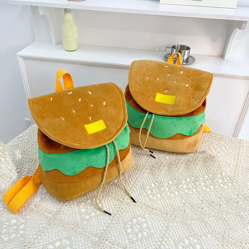 15044 1c-03-08  Mochila con diseño de hamburguesa 1 Pza