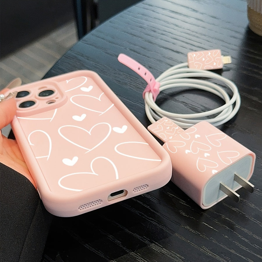 18386 1b-059 Fundas Elegantes para Teléfono + Protector de cargador 5 Pzas