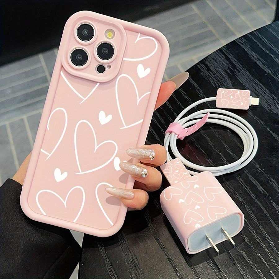 18386 1b-059 Fundas Elegantes para Teléfono + Protector de cargador 5 Pzas