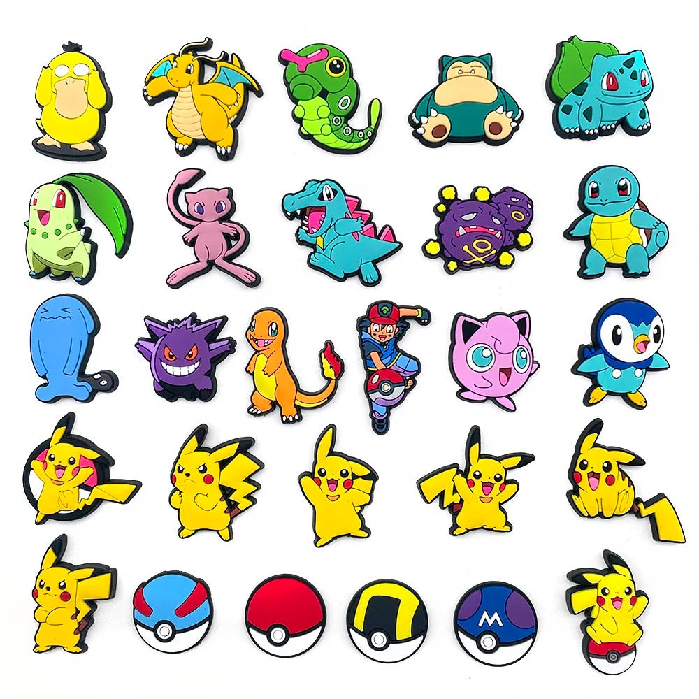 6646 Pines 27 piezas de Pokemón Decoración de hebilla de zapato DIY para Crocs