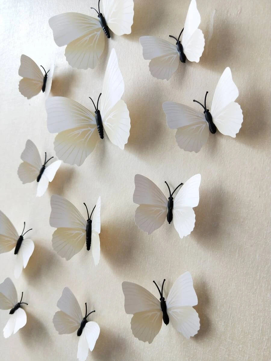 11155 1b-070 Adhesivo de pared de mariposa 3D de 12 piezas