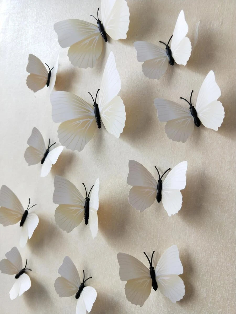 11155 1b-070 Adhesivo de pared de mariposa 3D de 12 piezas