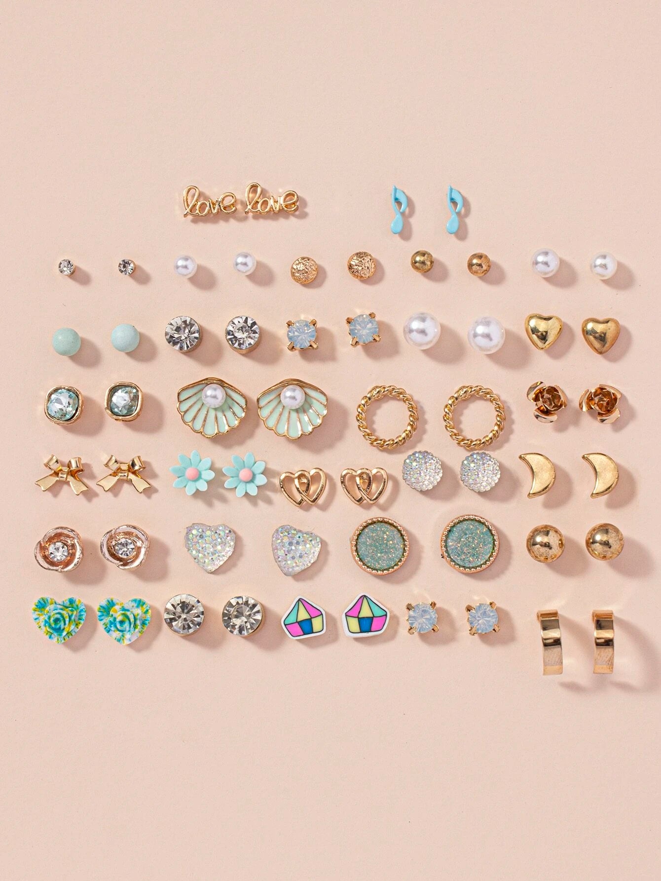 16088 1b-023 Pendientes Multidiseños 30 Pares