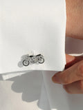5086 1b-004 Gemelos de cobre con diseño de motocicleta para hombres apariencia elegante