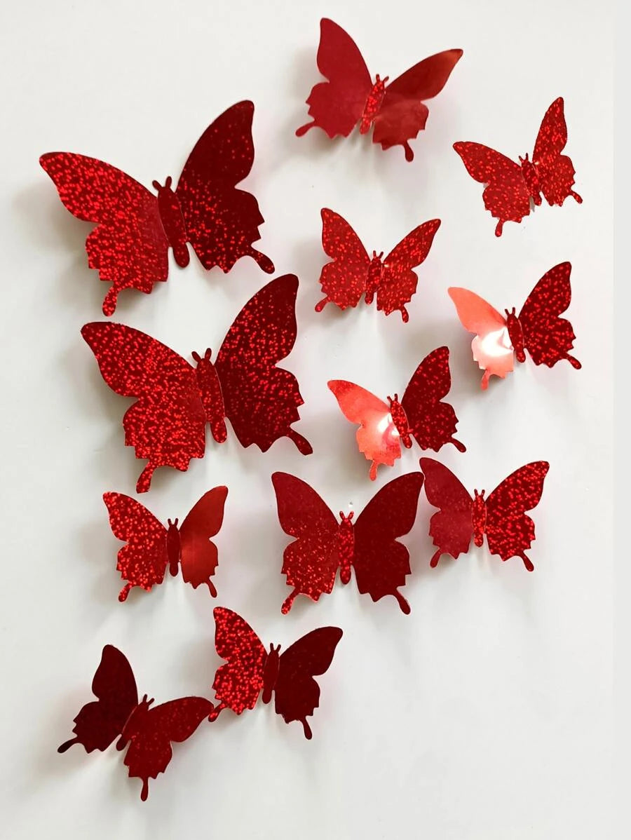 11156 1b-070 12 piezas pegatinas de mariposa 3D