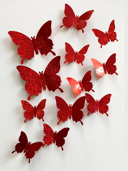 11156 1b-070 12 piezas pegatinas de mariposa 3D