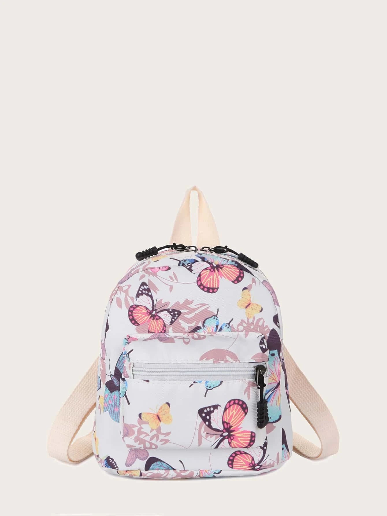 8049 1t-002 Mini mochila para mujer con diseño de animales con estampado de mariposas