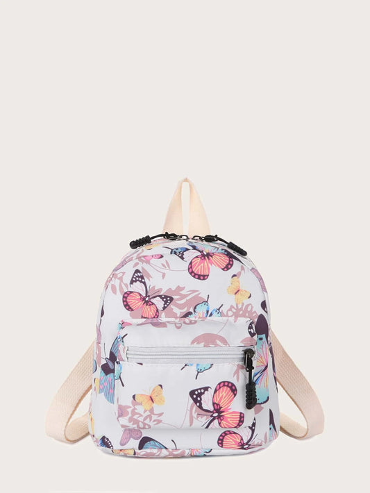 8049 1c-01-04 Mini mochila para mujer con diseño de animales con estampado de mariposas