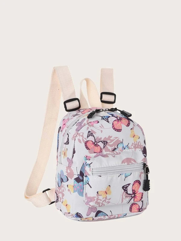 8049 1t-002 Mini mochila para mujer con diseño de animales con estampado de mariposas