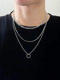 6052 Collar en capas con dije de anillo para hombres de moda y popular para regalo de joyería y para una apariencia elegante