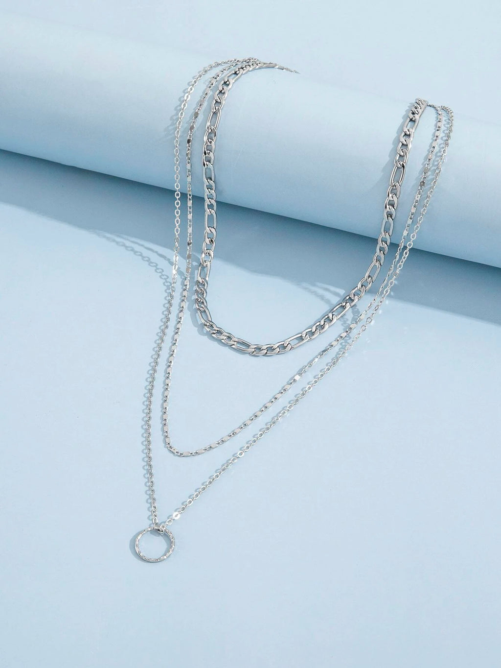 16423 1b-02-08 Collar en capas con dije de anillo 1 Pza