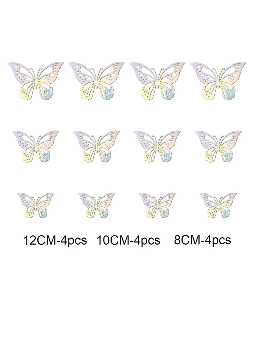 8138 a13-03 Doce piezas pegatina de mariposa 3D