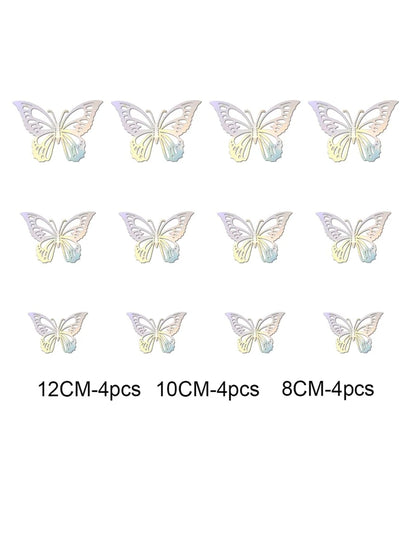 8138 a13-03 Doce piezas pegatina de mariposa 3D