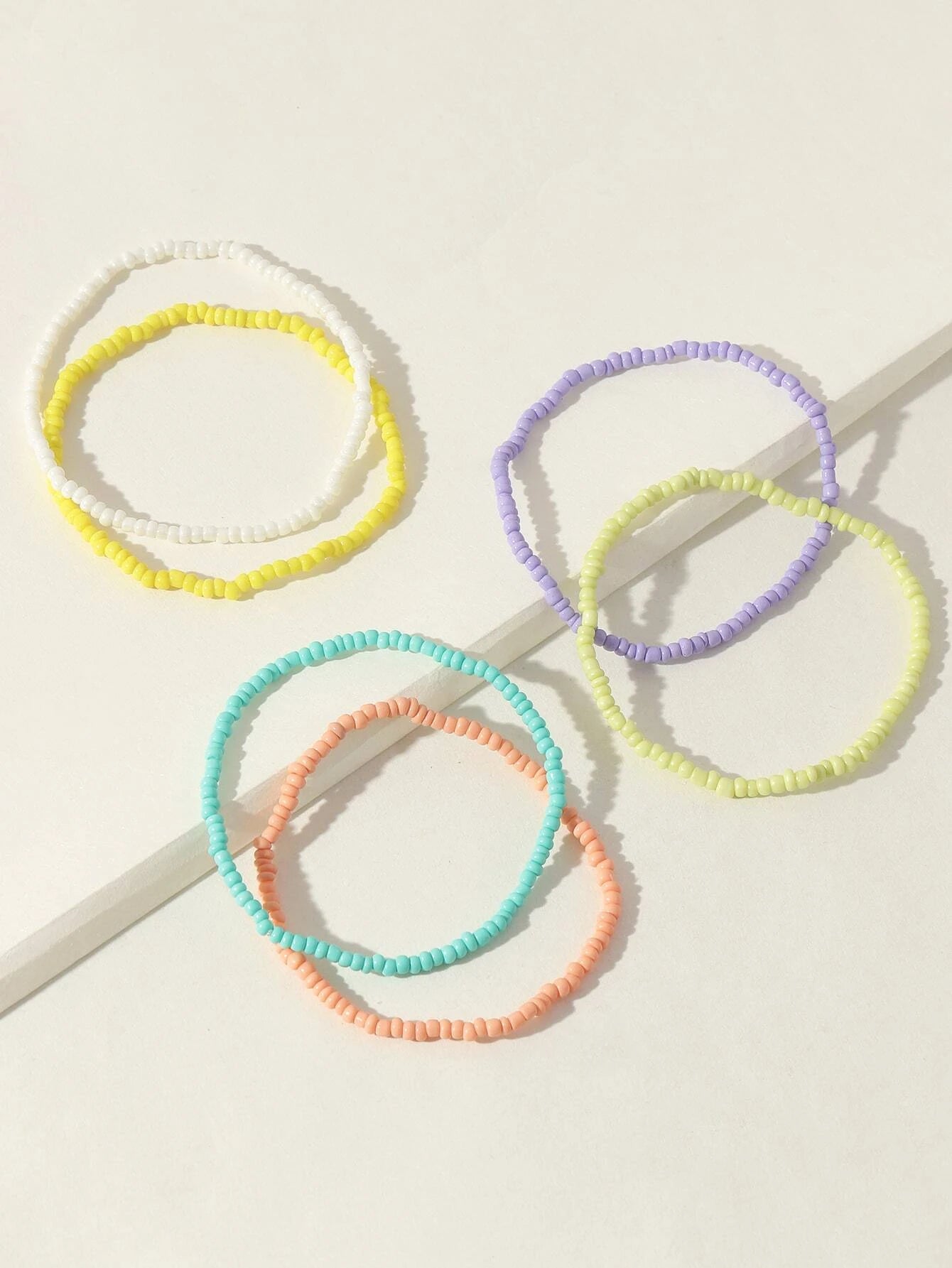 5696 1b-070 Set 6 piezas Pulsera tobillera con cuenta