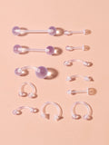 13274 1b-014 Piercings para el cuerpo transparente 12 Pzas