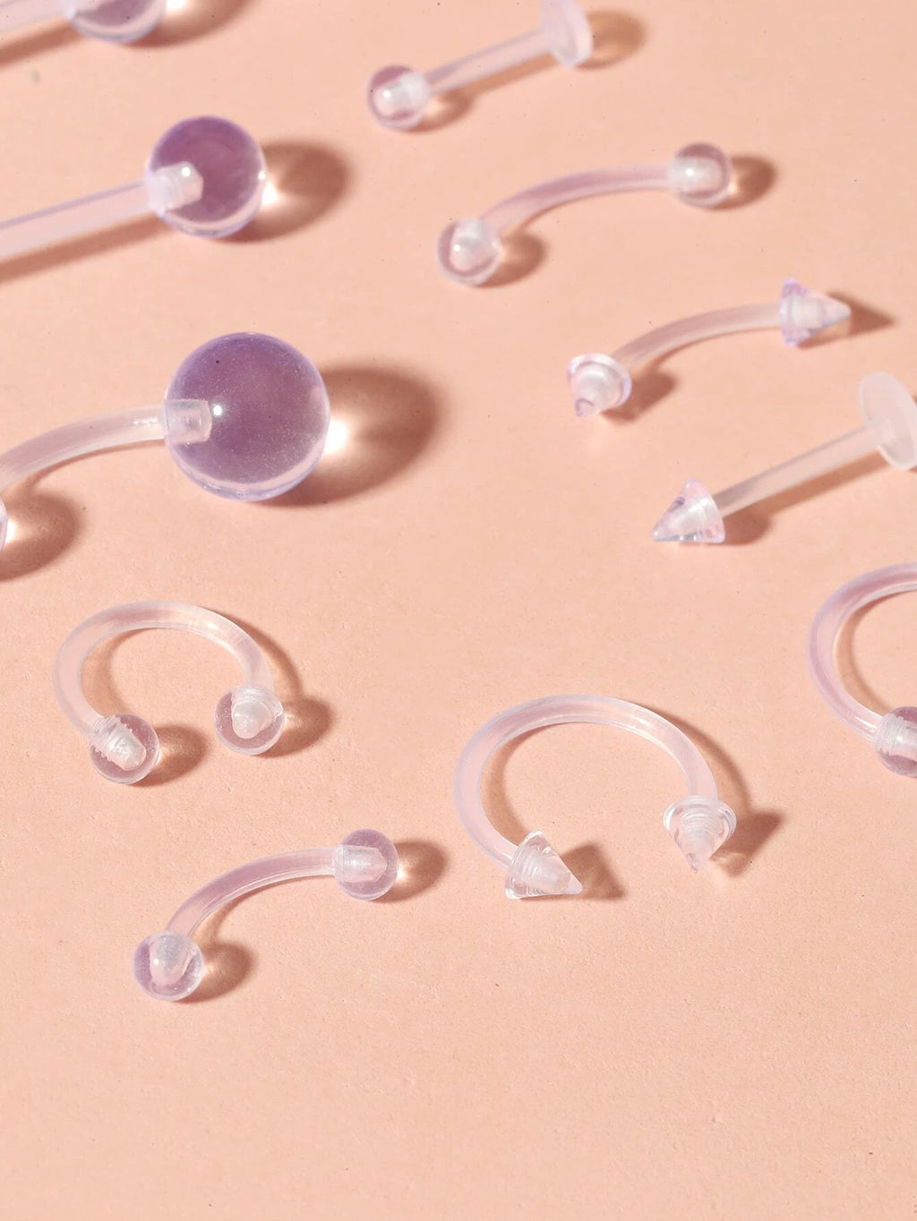 13274 1b-014 Piercings para el cuerpo transparente 12 Pzas