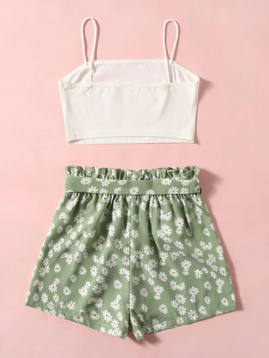 15856 1a-041 conjunto top de tirantes corto con shorts