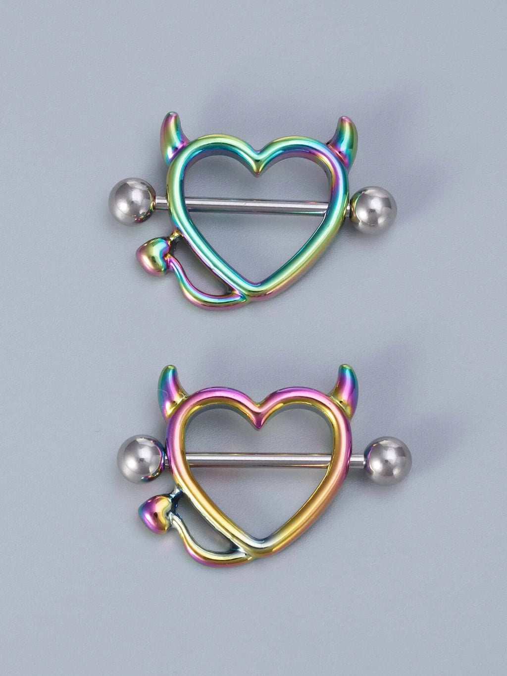 5895 1b-077 Set 2 piezas Anillo de pezón con decoración de corazón