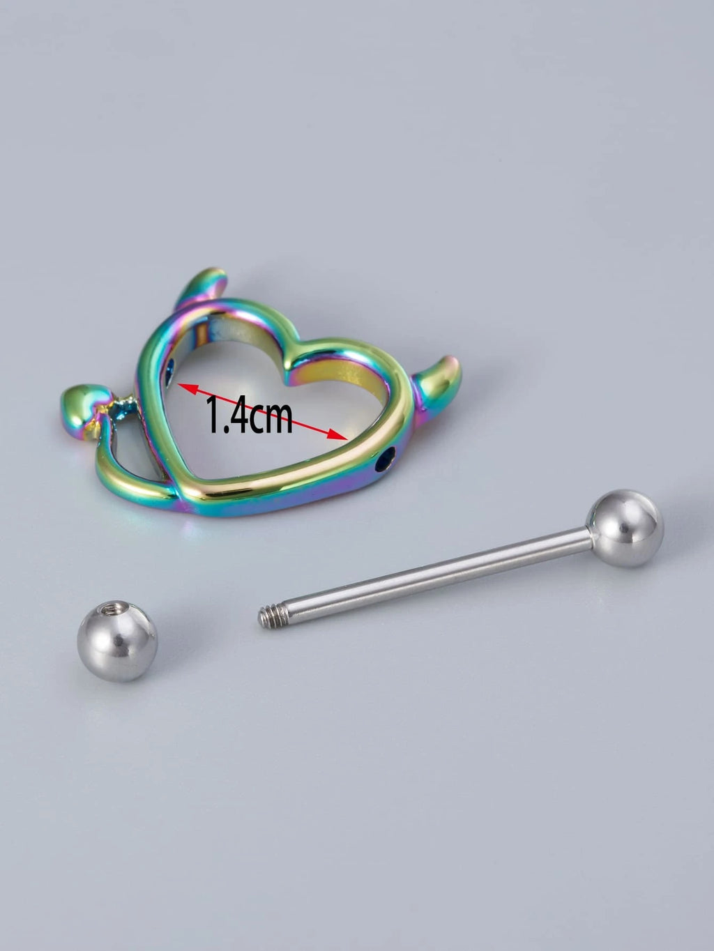 5895 1b-077 Set 2 piezas Anillo de pezón con decoración de corazón