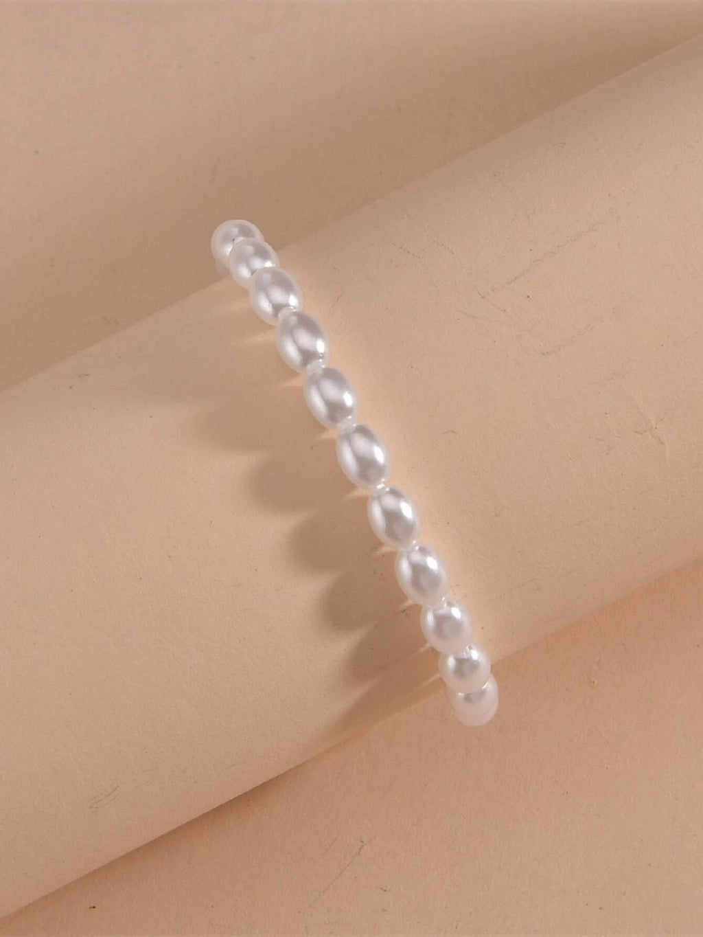 5690 1b-017 Pulsera tobillera con cuenta con perla artificial