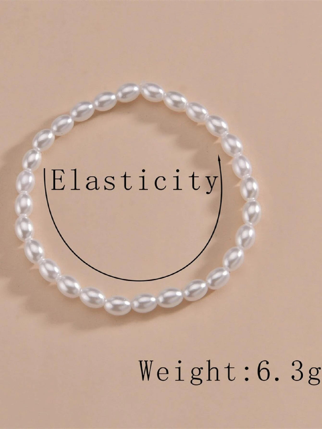 5690 1b-017 Pulsera tobillera con cuenta con perla artificial
