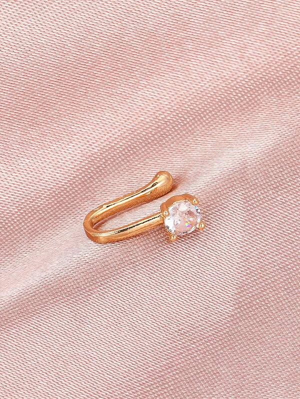 6615 a10-04 Brazalete de cobre con incrustaciones de circonia cúbica para la nariz para mujeres y hombres