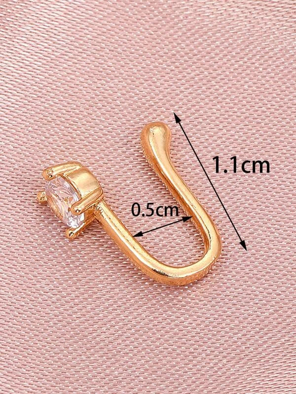6615 a10-04 Brazalete de cobre con incrustaciones de circonia cúbica para la nariz para mujeres y hombres