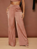 17359 1a-069 Pantalones de pierna ancha de talle alto 1 Pza