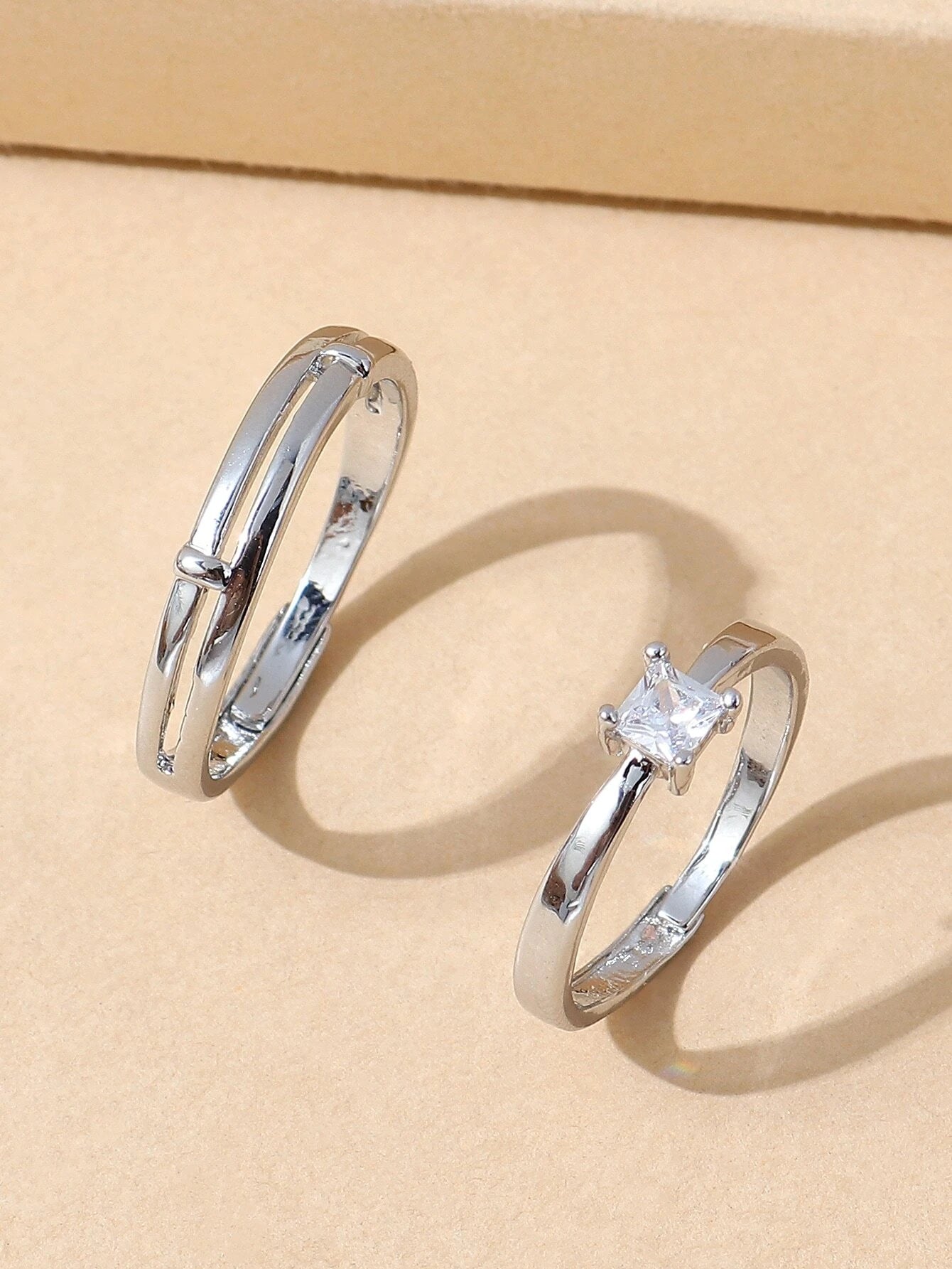 10702 b01-14 Anillo ajustable de circonita cúbica con microincrustaciones