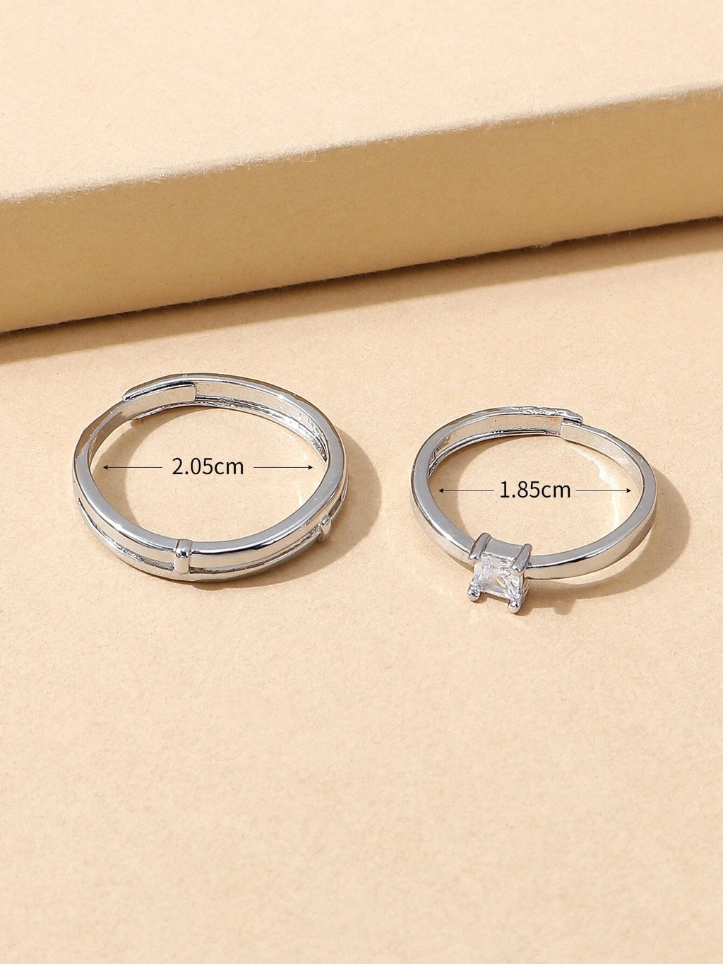 10702 b01-14 Anillo ajustable de circonita cúbica con microincrustaciones