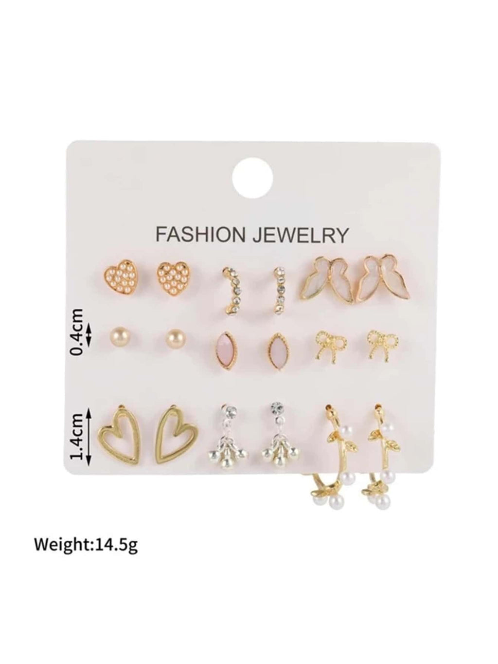 15361 1b-001 Pendientes Decorados Con Perlas 9 Pares
