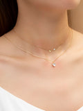 6027 Dos piezas Collar circón con adorno de corazón