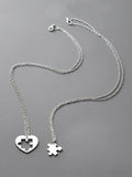 6026 Dos piezas Collar con colgante rompecabezas