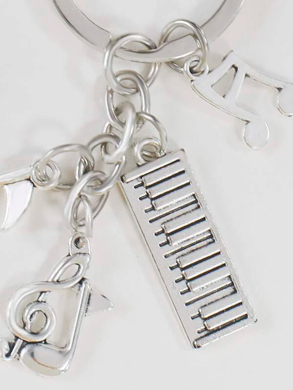 7272 b01-15 Llavero De Moda Con Colgante De Nota Musical