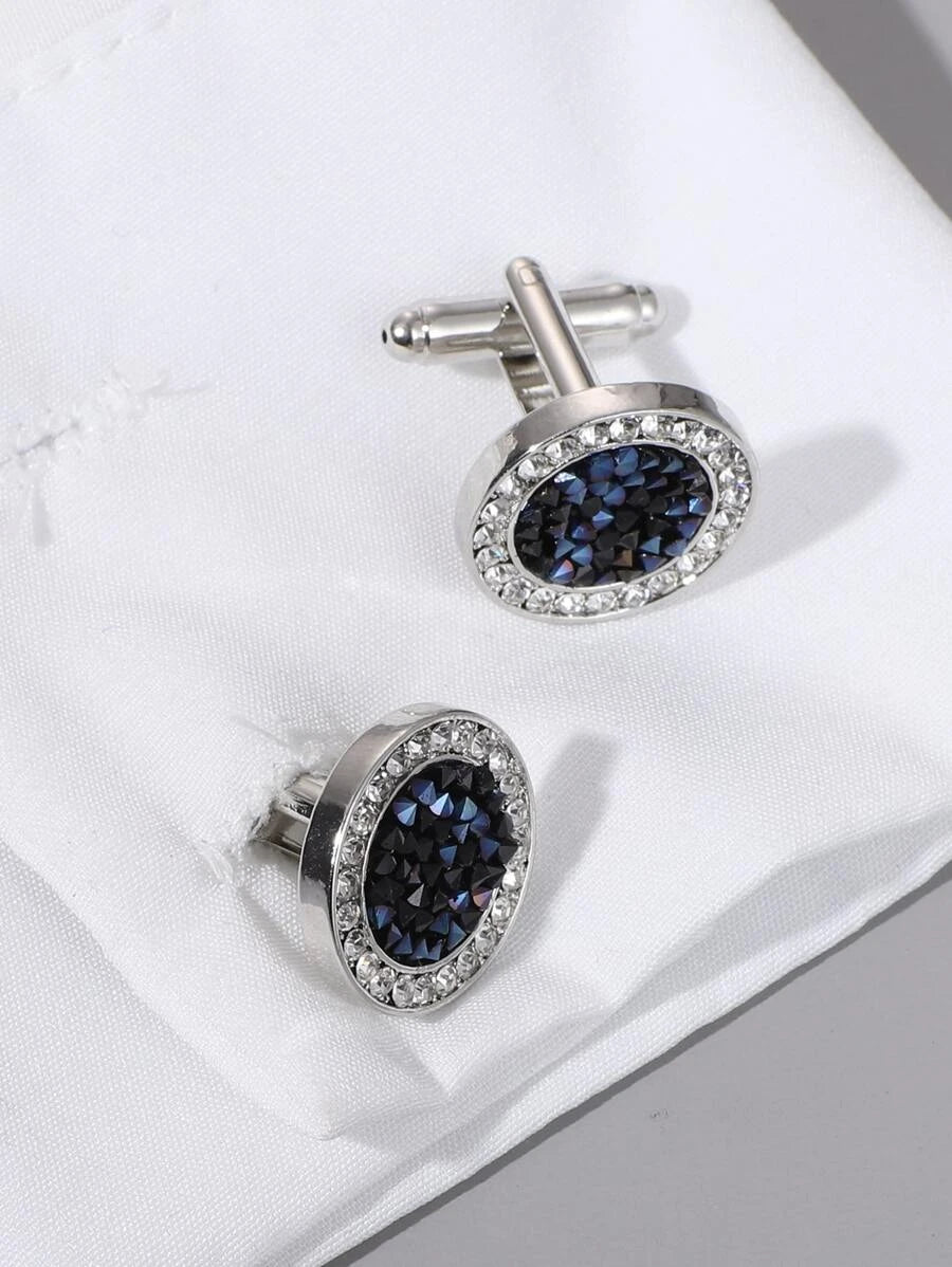 11075 1b-076 1 par de gemelos de decoración de diamantes de imitación  a la moda