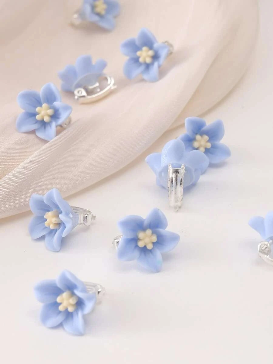 13282 2b-02-02 Mini Garras De Pelo Con Flores 10 Pzas