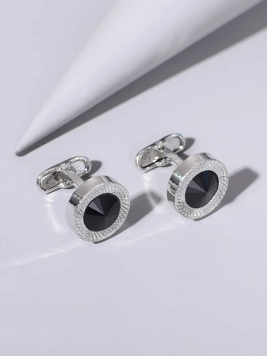 11076 1b-030 Gemelos de decoración de piedras preciosas para hombre de 1 pieza a la moda y populares