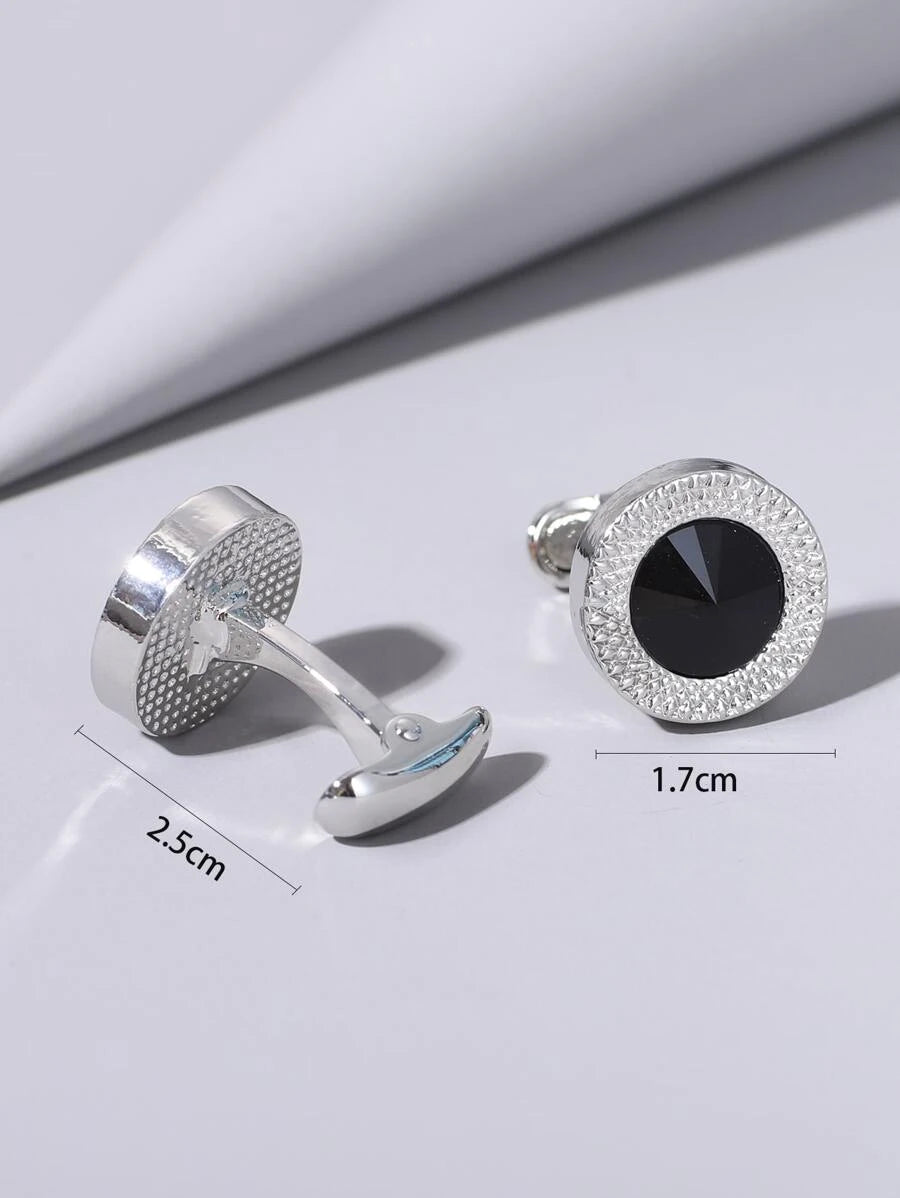 11076 1b-030 Gemelos de decoración de piedras preciosas para hombre de 1 pieza a la moda y populares