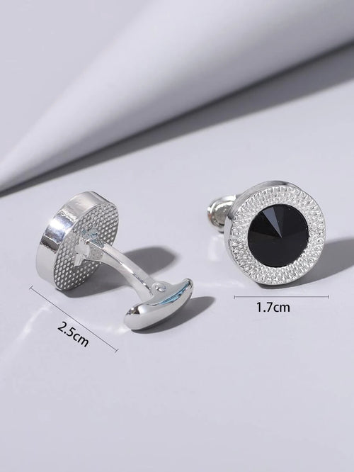 11076 1b-030 Gemelos de decoración de piedras preciosas para hombre de 1 pieza a la moda y populares