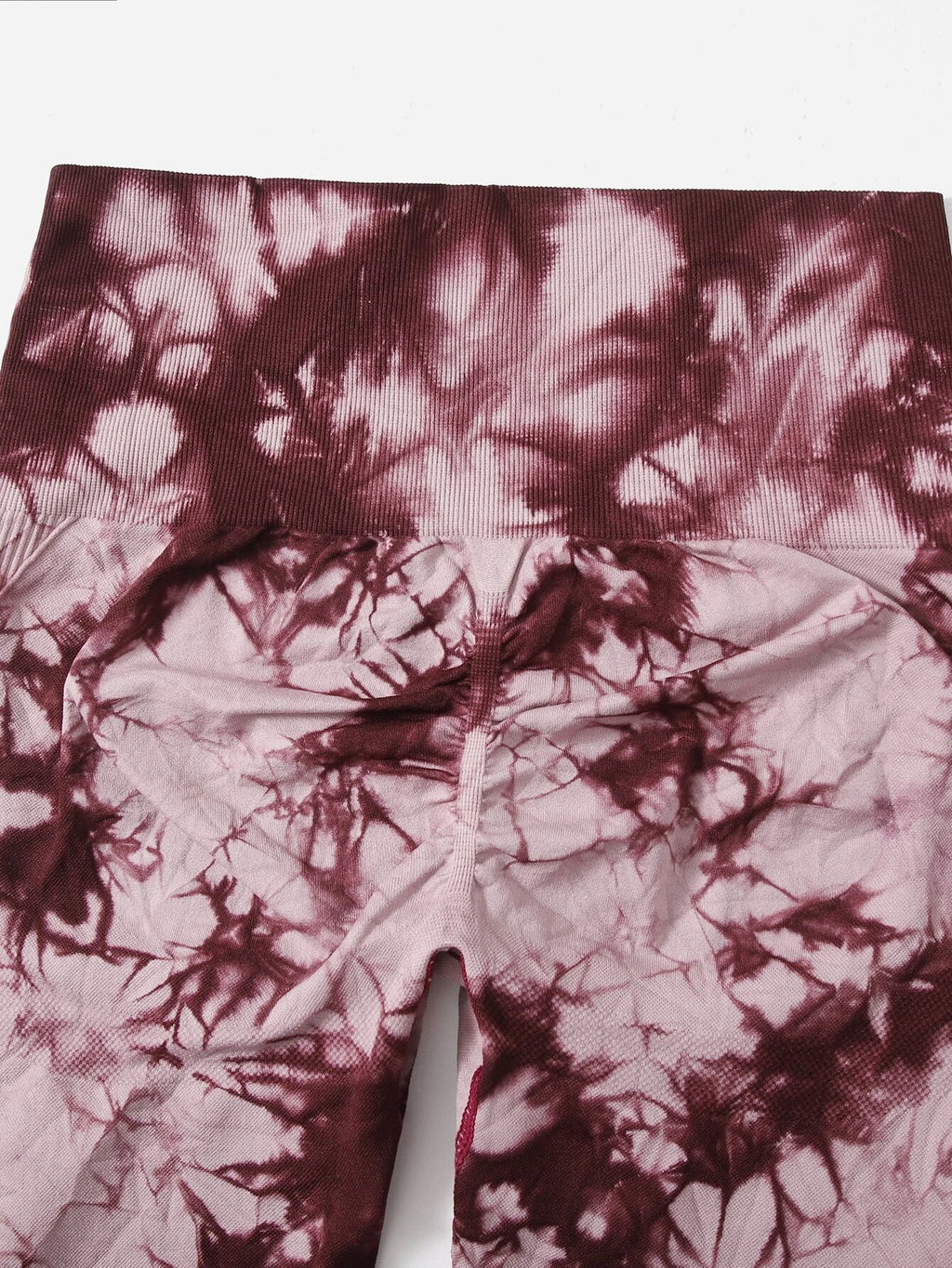 6531 1t-007 Leggings deportivos sin costuras de tie dye con puntada de cintura ancha