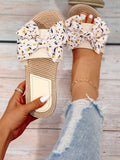 7220 b02-03  Chanclas de la decoración del arco gráfico floral ditsy de las mujeres