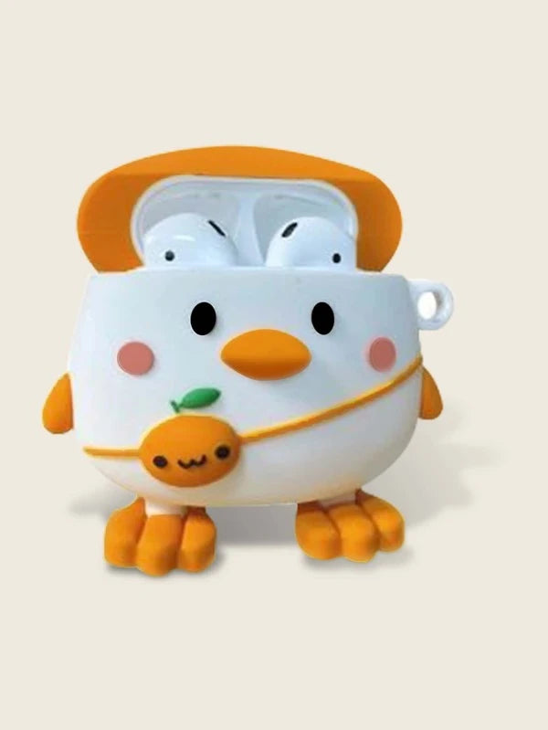 6270 2t-010 Funda compatible con Airpods en forma de pato de dibujos animados