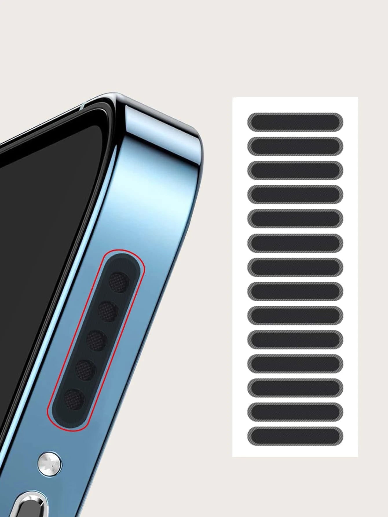 7101 2t-341 14 piezas Pegatina teléfono móvil a prueba de polvo