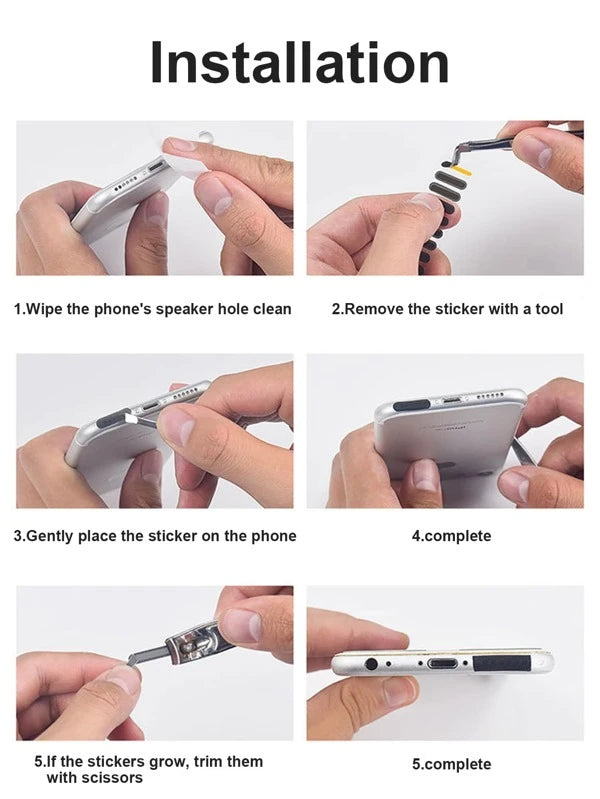 7101 2t-341 14 piezas Pegatina teléfono móvil a prueba de polvo