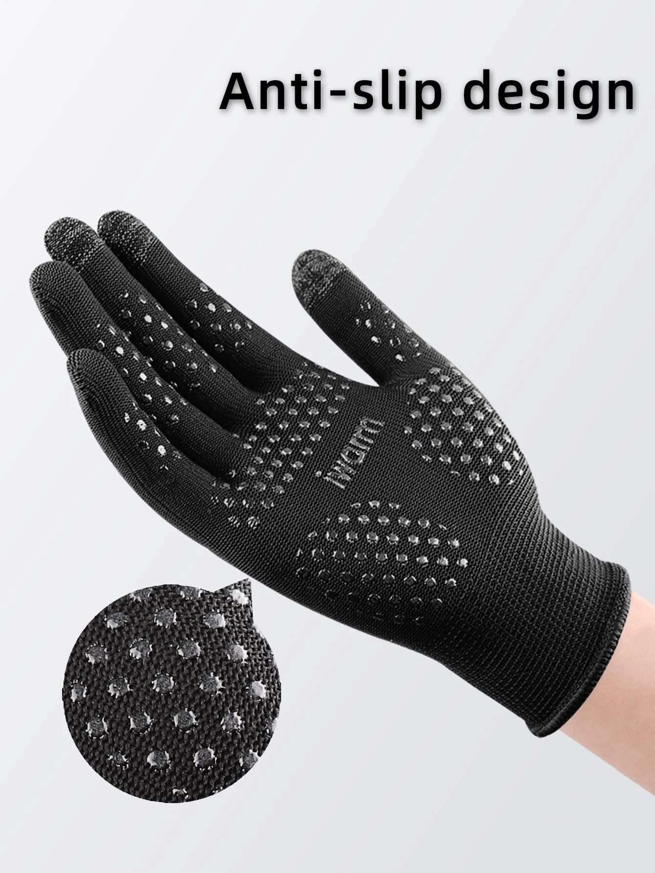 11598 1a-010 Hombres Guantes con estampado de letra
