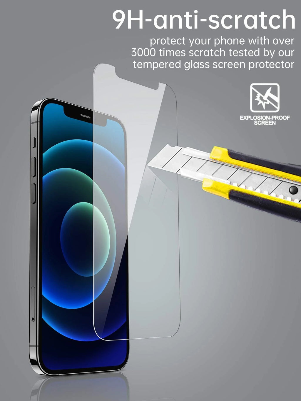 9169 2t-ProPa Vidrio templada resistente a los arañazos de 4 piezas compatible con iPhone