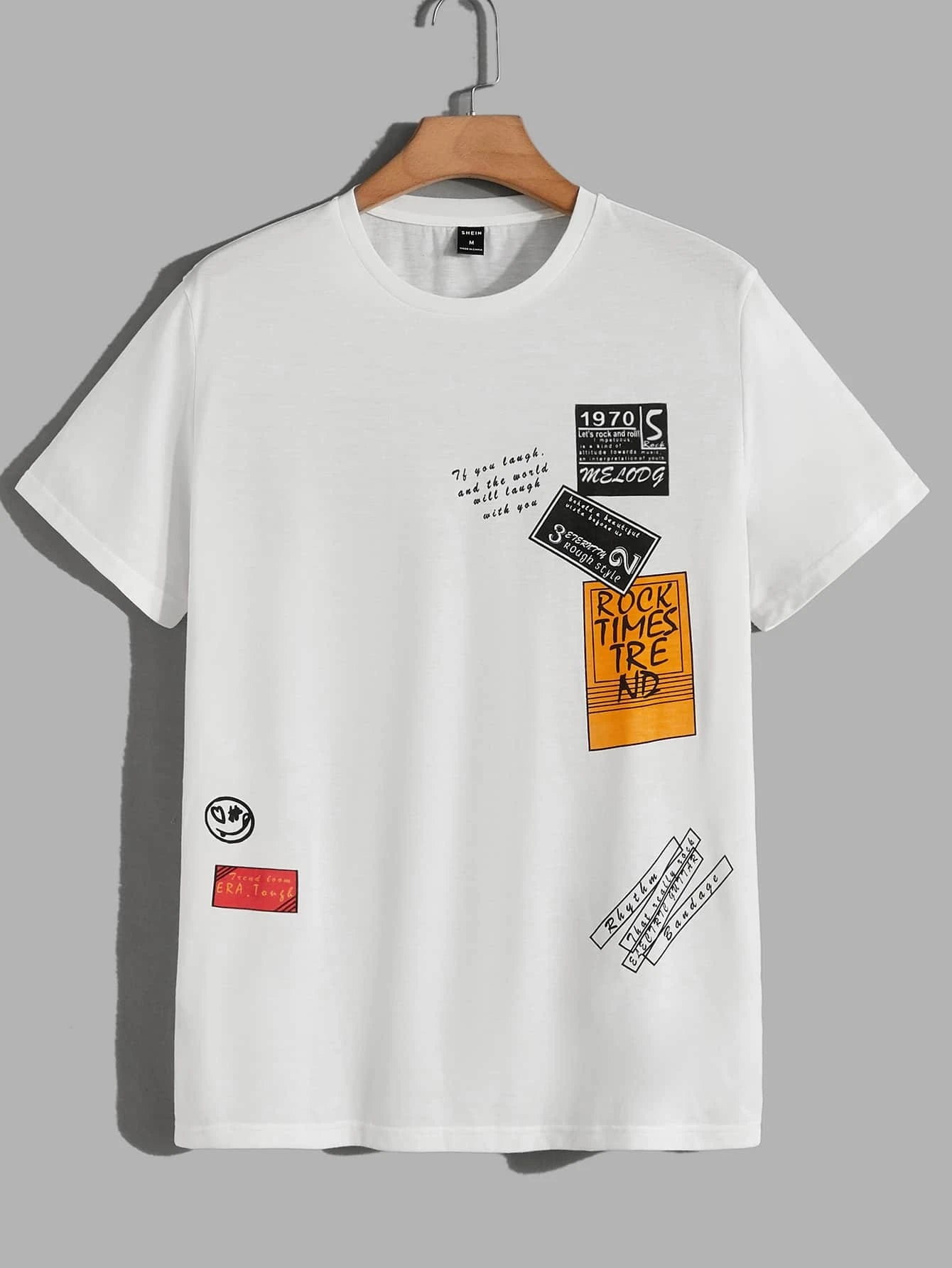 8999 b05-05 Camiseta con estampado de slogan