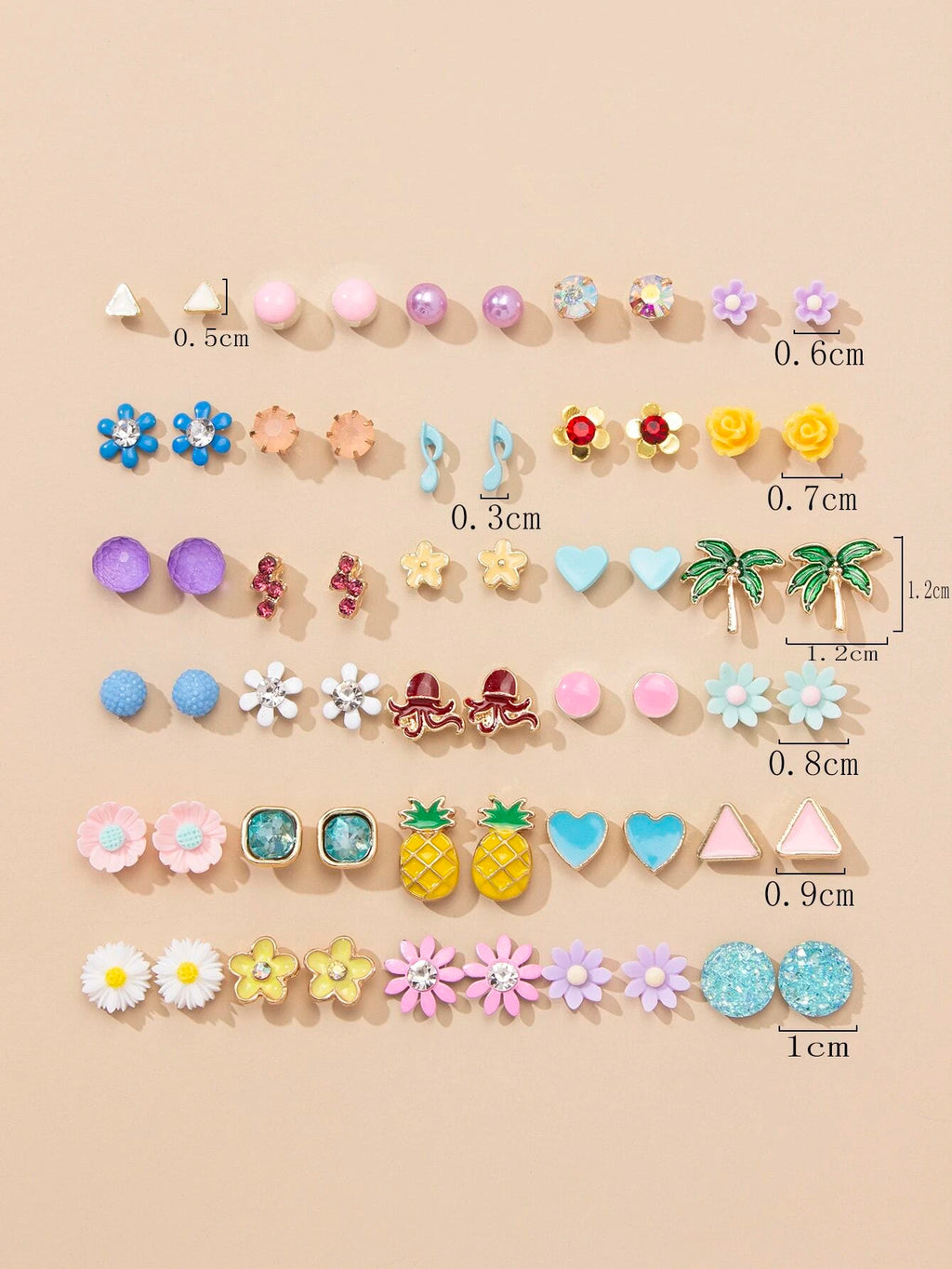 15365 1b-001 Pendientes Multi diseños 30 Pares